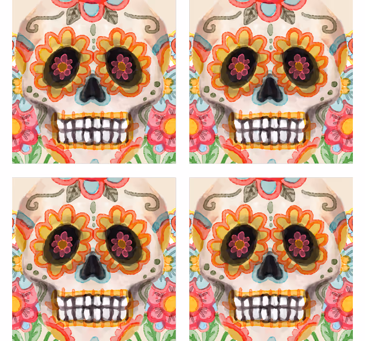 Dessous de verre halloween tête de mort colorée - TenStickers