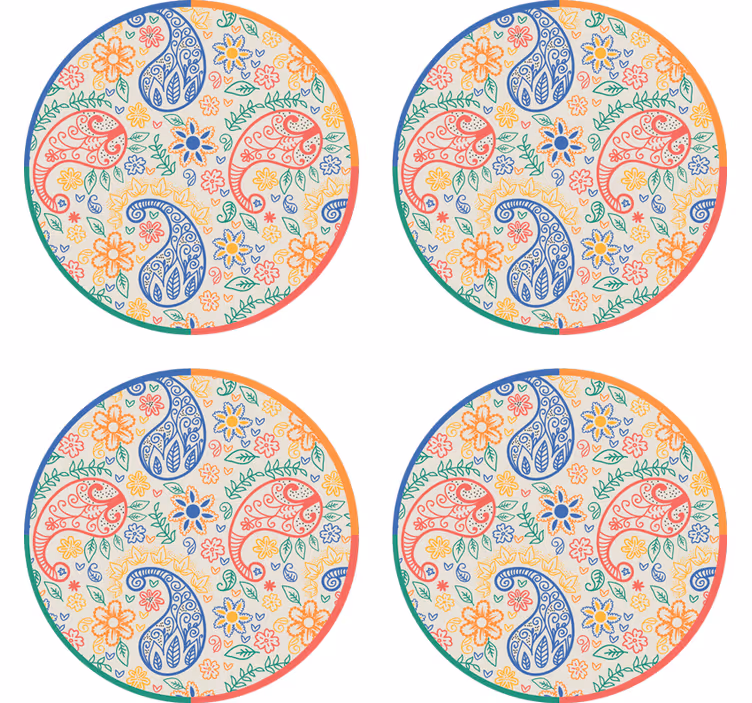 Dessous de verre geek motifs floraux colorés - TenStickers