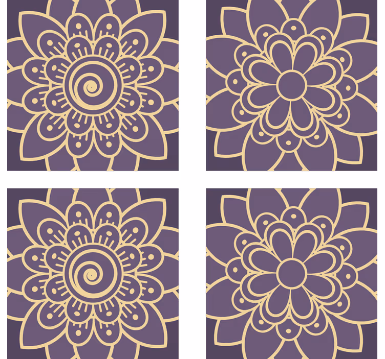 Dessous de verre motifs floraux dorés - TenStickers