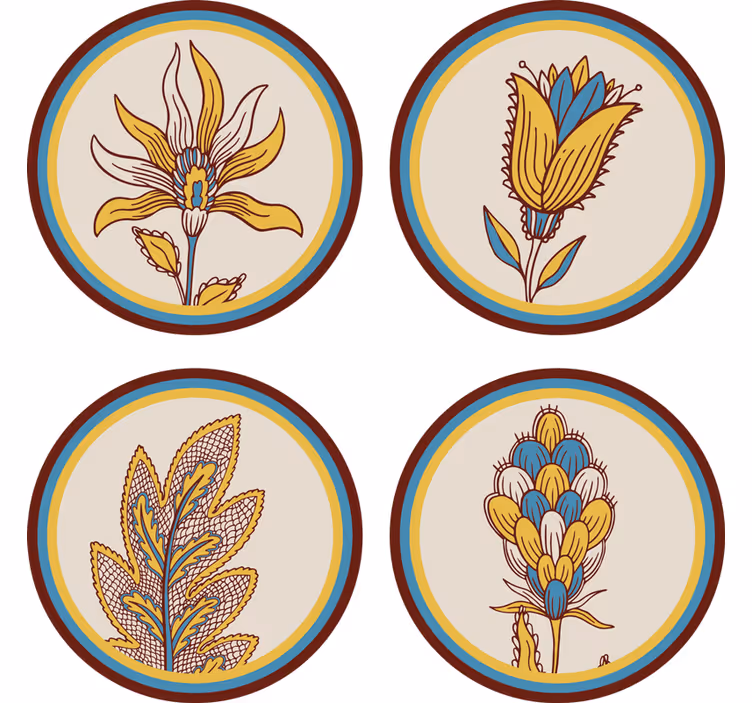 Dessous de verre motif floral set - TenStickers