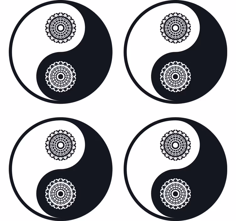 Dessous de verre geek motifs mandala yin yang - TenStickers