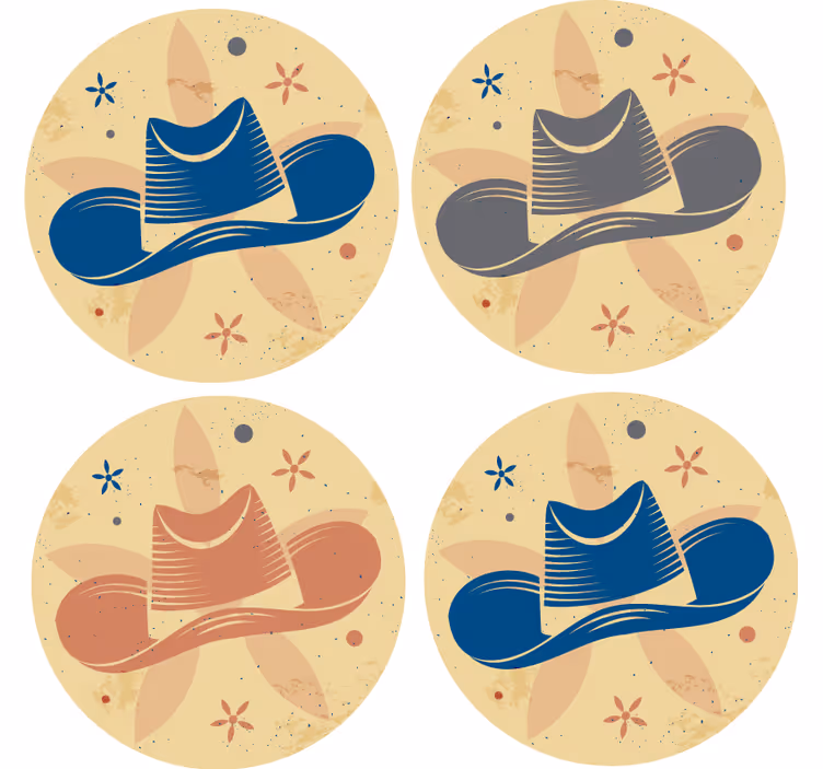 Dessous de verre geek motif chapeaux stylisés - TenStickers
