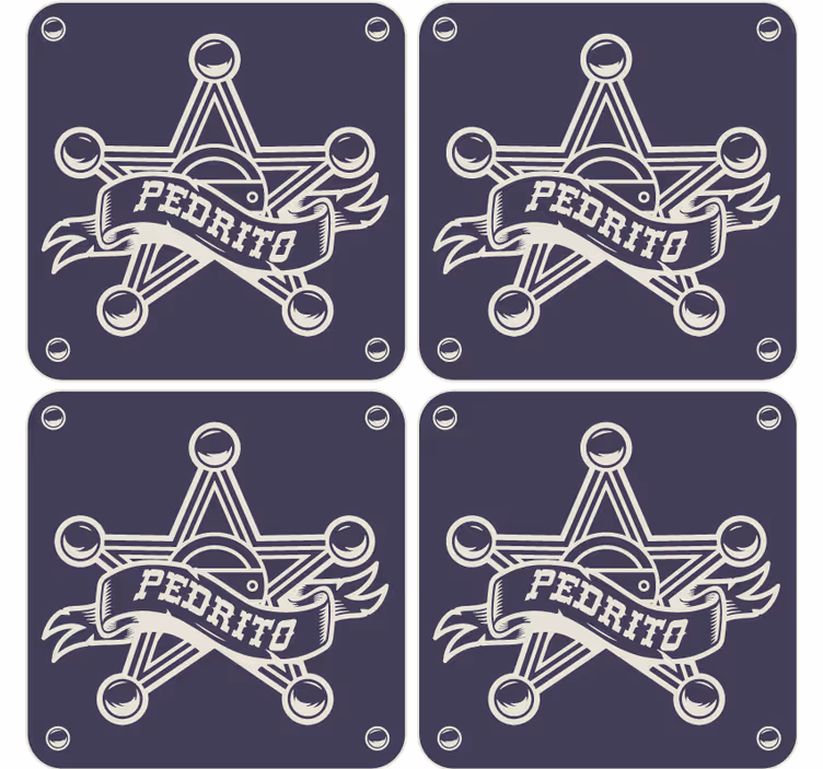 Dessous de verre vintage insigne de shérif - TenStickers