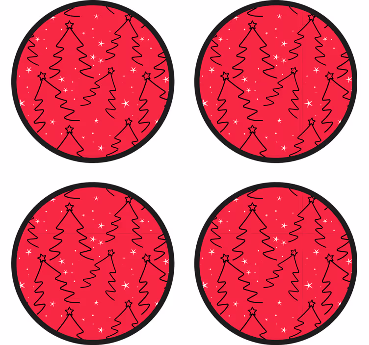 Dessous de verre noël motif arbre festif - TenStickers