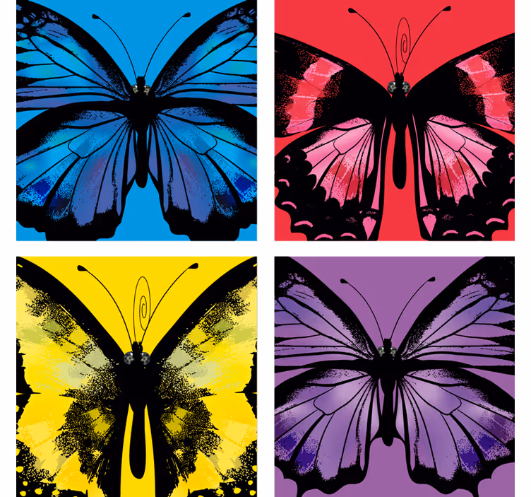 Dessous de verre geek designs de papillons colorés - TenStickers