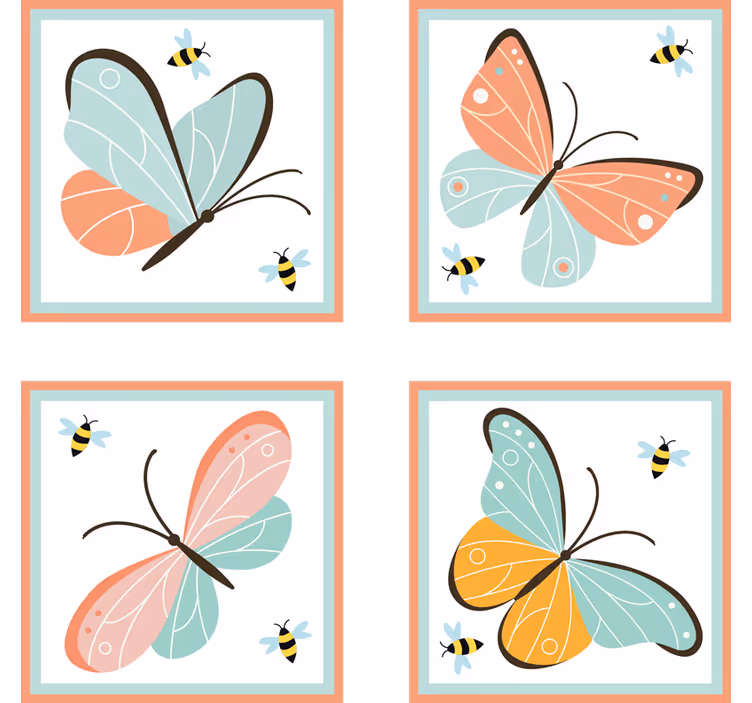 Dessous de verre geek motif papillon coloré - TenStickers
