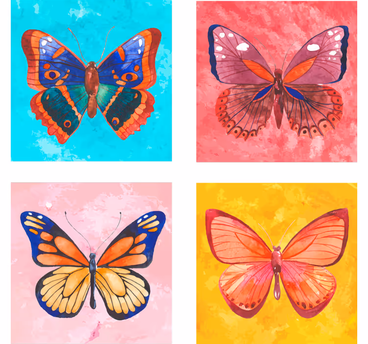 Dessous de verre geek illustration de papillon coloré - TenStickers