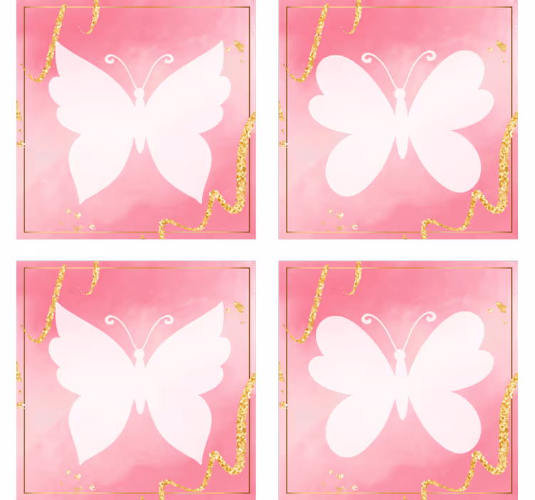 Dessous de verre moderne Émblème de papillon gracieux - TenStickers