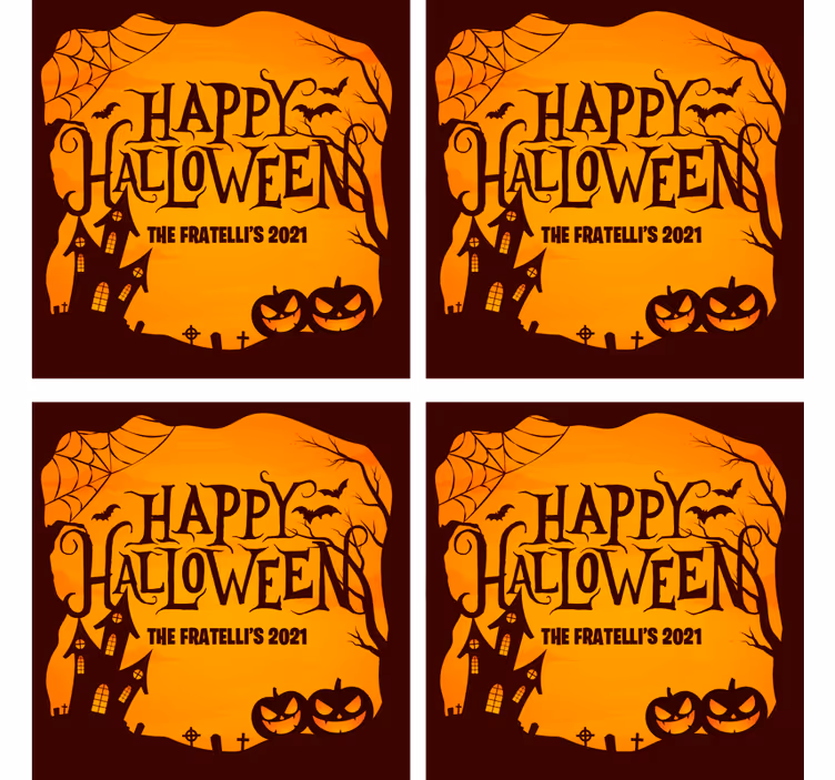 Dessous de verre halloween célébration effrayante - TenStickers