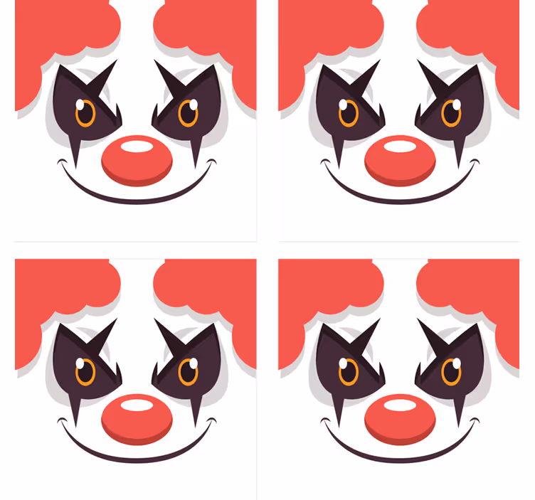 Mauvais clown dessin halloween dessous de verre - TenStickers