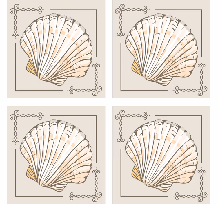 Dessous de verre vintage motif coquillage élégant - TenStickers