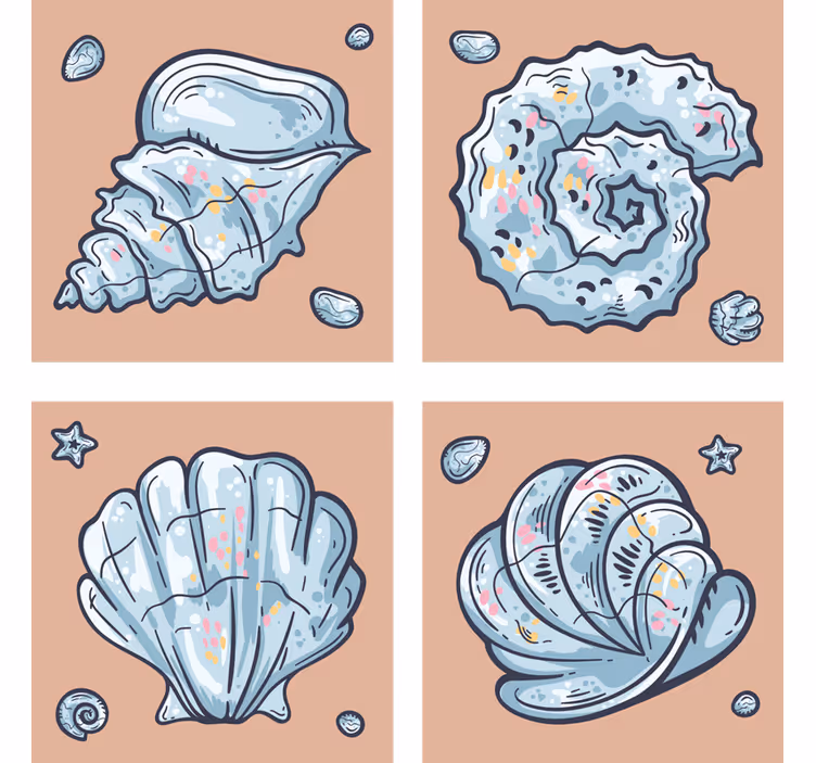 Dessous de verre moderne motifs inspirés des coquillages - TenStickers