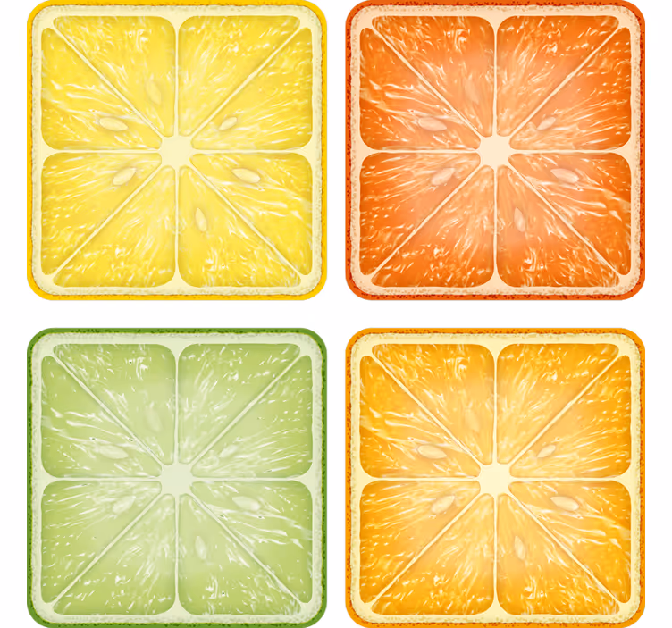 Dessous de verre tranche de citron minima - TenStickers