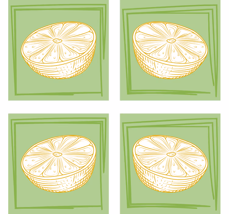 Dessous de verre citron dessiné à la main - TenStickers