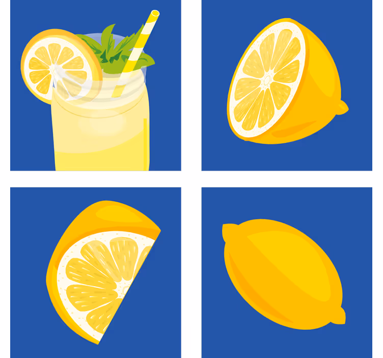 Dessous de verre carreaux boisson citron rafraîchissante - TenStickers