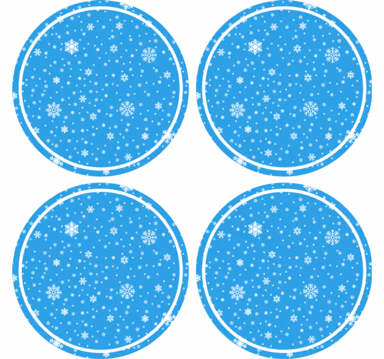 Dessous de verre noël motif flocon rond - TenStickers