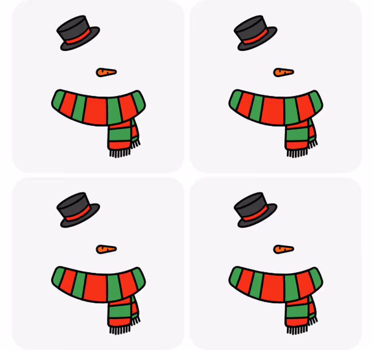 Dessous de verre noël ensemble accessoires bonhomme de neige - TenStickers