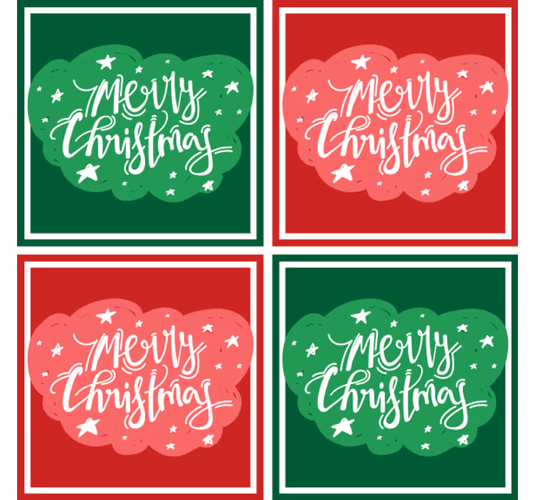 Dessous de verre noël typographie festive joyeuse - TenStickers