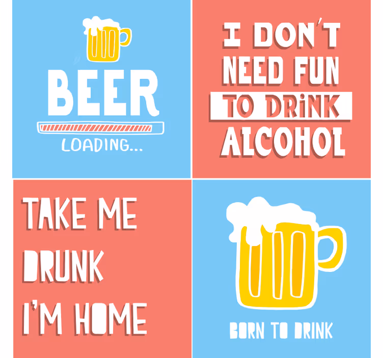 Dessous de verre bière citations amusantes boissons - TenStickers
