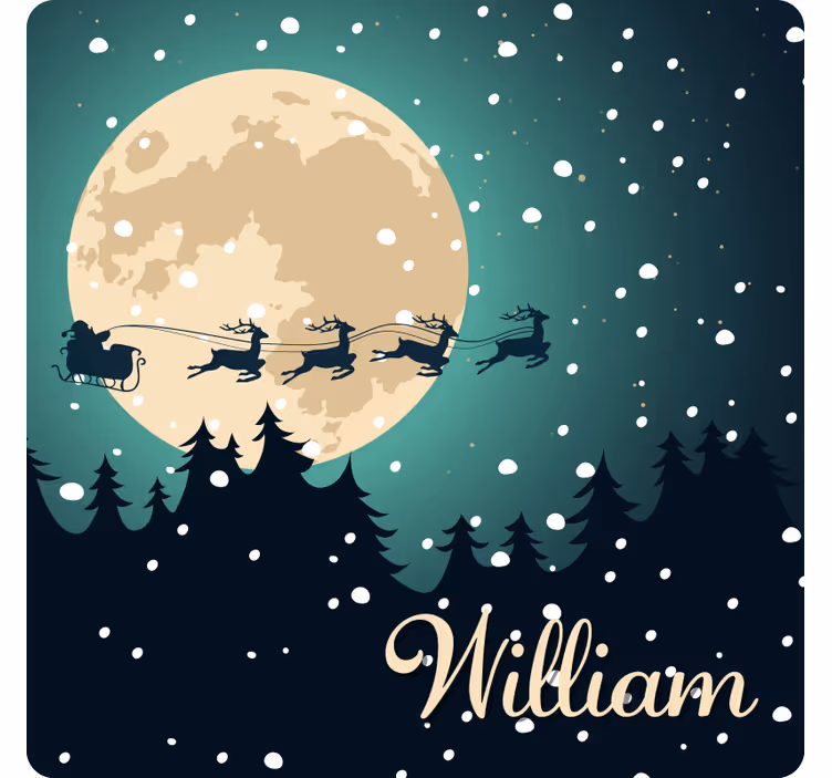 Dessous de verre noël traîneau du père noël lune - TenStickers