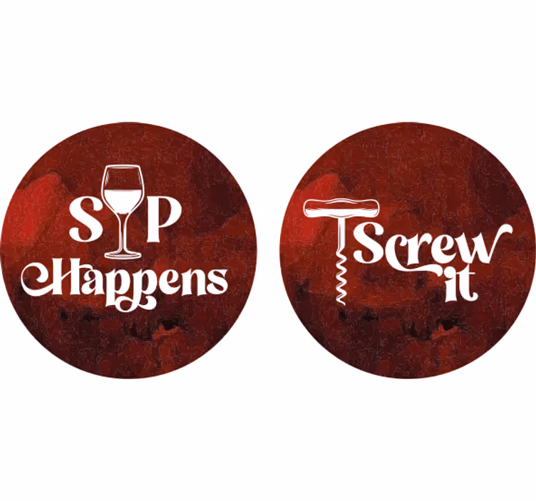 Dessous de verre citation humour sur le vin - TenStickers