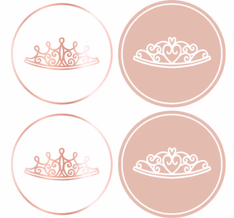 Dessous de verre moderne icônes de couronne élégante - TenStickers