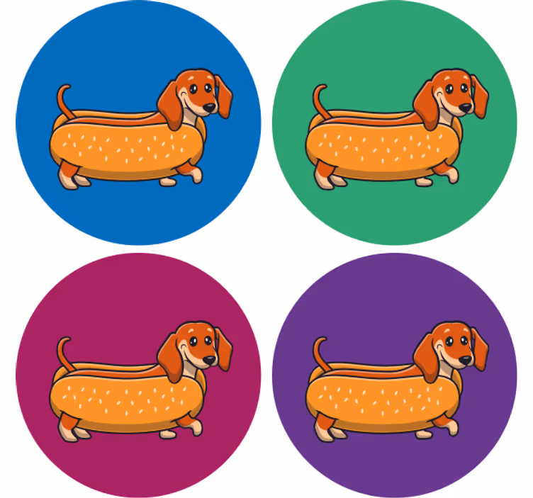 Dessous de verre geek chien saucisse espiègle - TenStickers