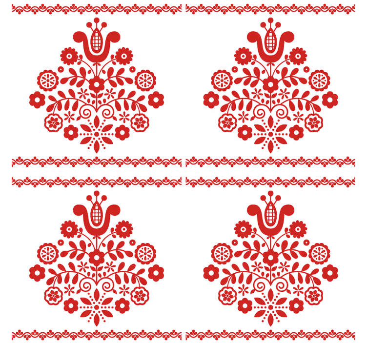 Dessous de verre motif floral folk - TenStickers