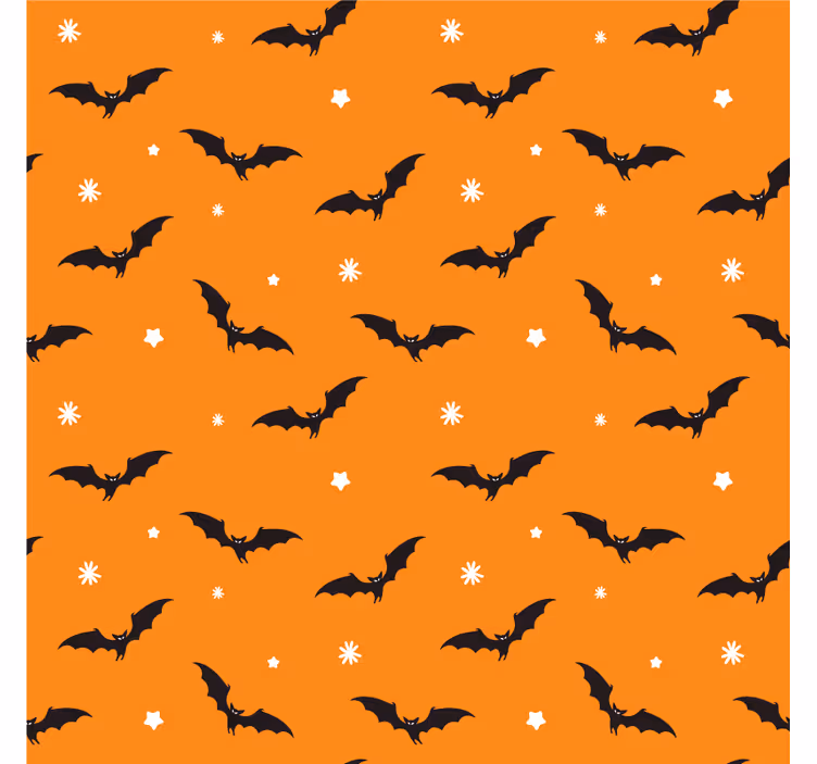 Dessous de verre halloween à motif de chauves-souris orange - TenStickers