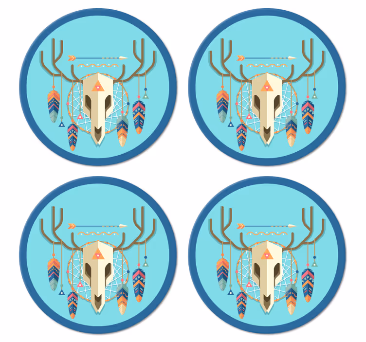 dessous de verre moderne Style boho de crâne - TenStickers