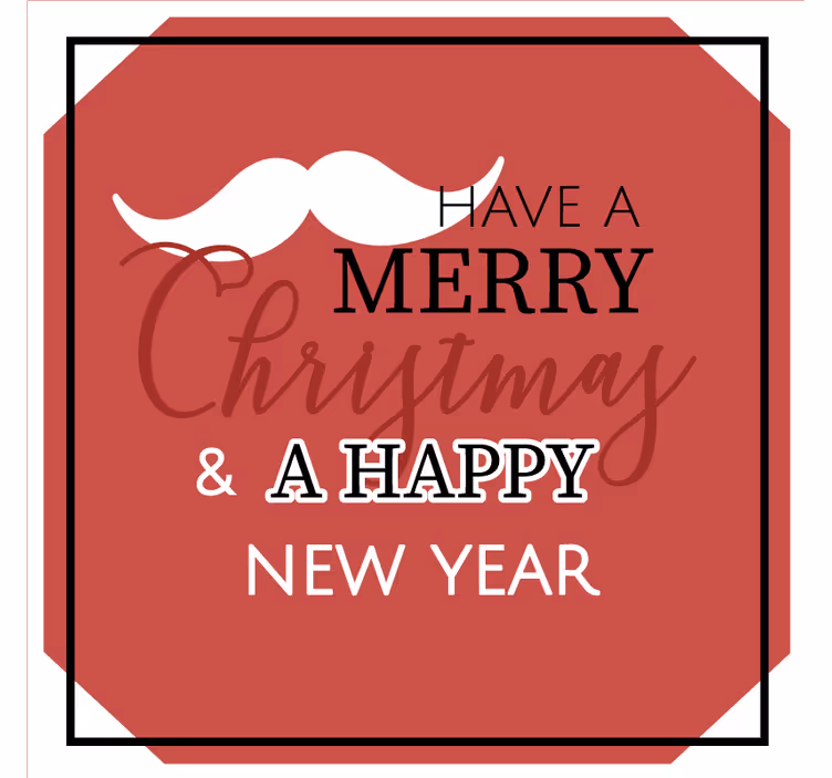 dessous de verre noel Bonne année moustache du père noël - TenStickers