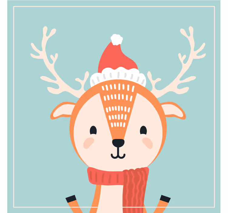 Dessous de verre noël personnage renne festif - TenStickers