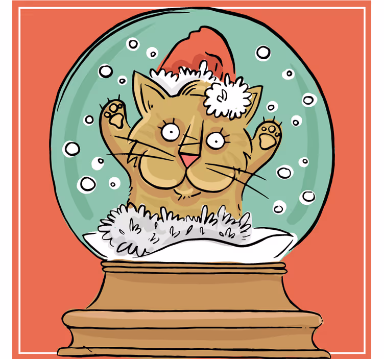 Dessous de verre noël chat festif dans un flocon - TenStickers