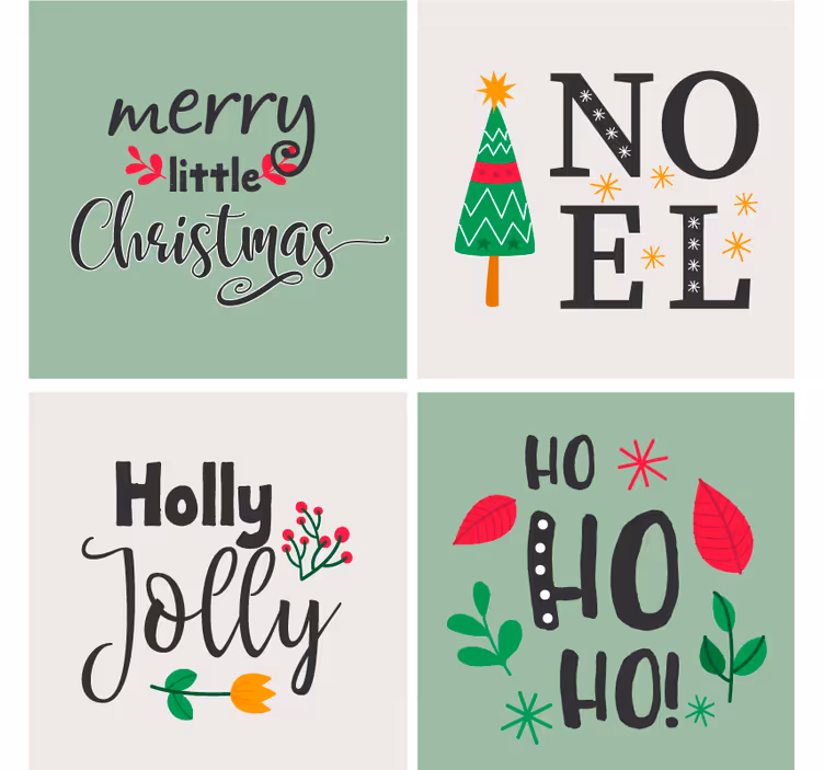Dessous de verre noël graphique elfa ho ho - TenStickers