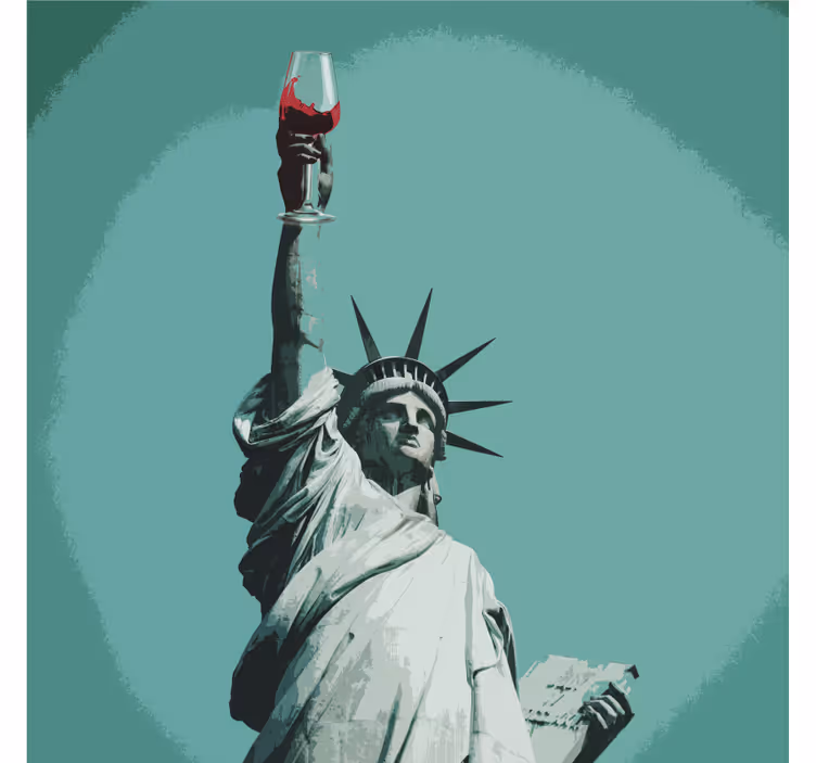Dessous de verre geek statue tenant un vin - TenStickers