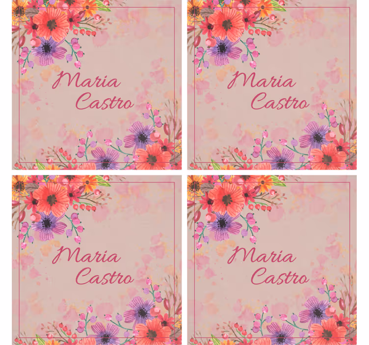 Dessous de verre personnalisable floral élégant - TenStickers
