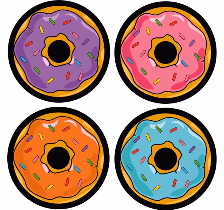Dessous de verre geek friandises colorées et parsemées - TenStickers