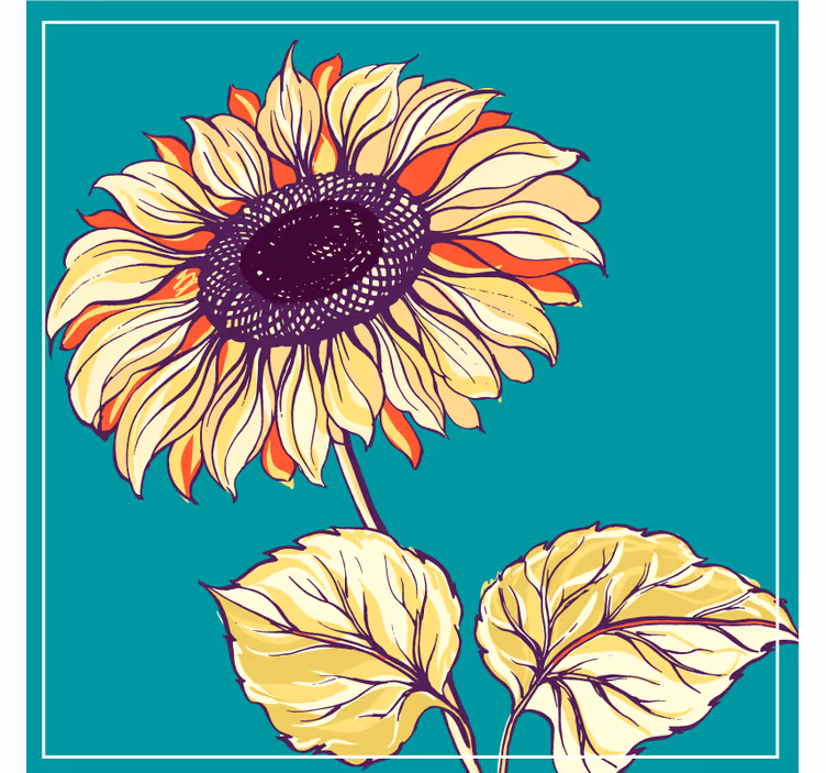Dessous de verre bière illustration de tournesol vibrant - TenStickers