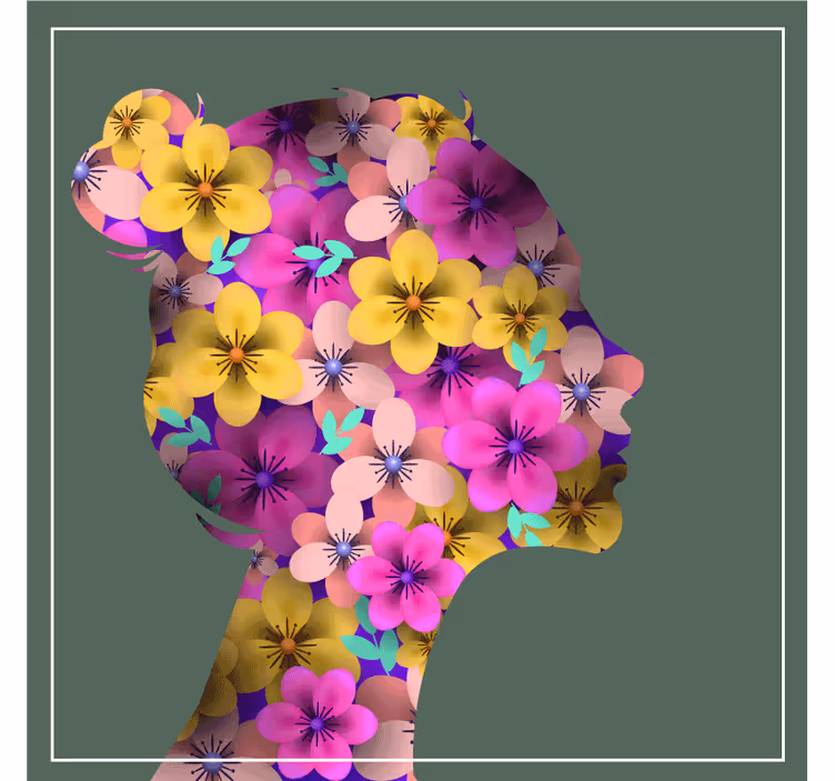 Dessous de verre moderne silhouette florale - TenStickers