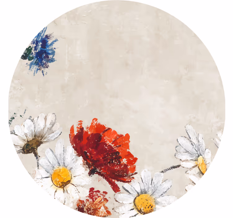 Dessous de verre vintage composition de fleurs vives - TenStickers