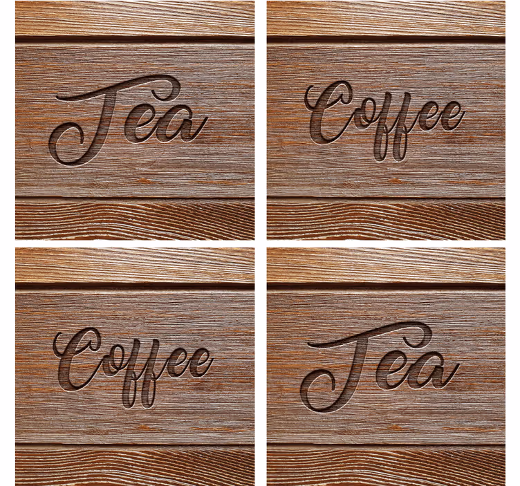 Dessous de verre citation étiquettes bois texturé - TenStickers