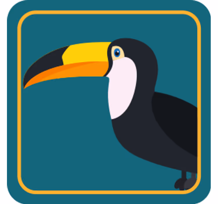 Dessous de verre vintage illustration toucan tropical - TenStickers