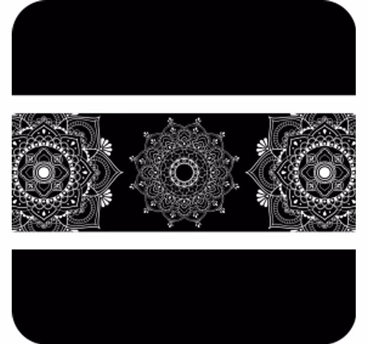 Dessous de verre vintage 3 mandalas noir et blanc - TenStickers