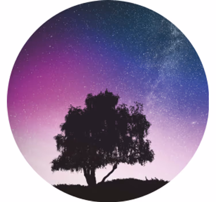 Dessous de verre moderne Arbre solitaire et météore - TenStickers