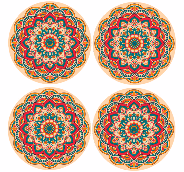 Dessous de verre moderne motif mandala rond - TenStickers