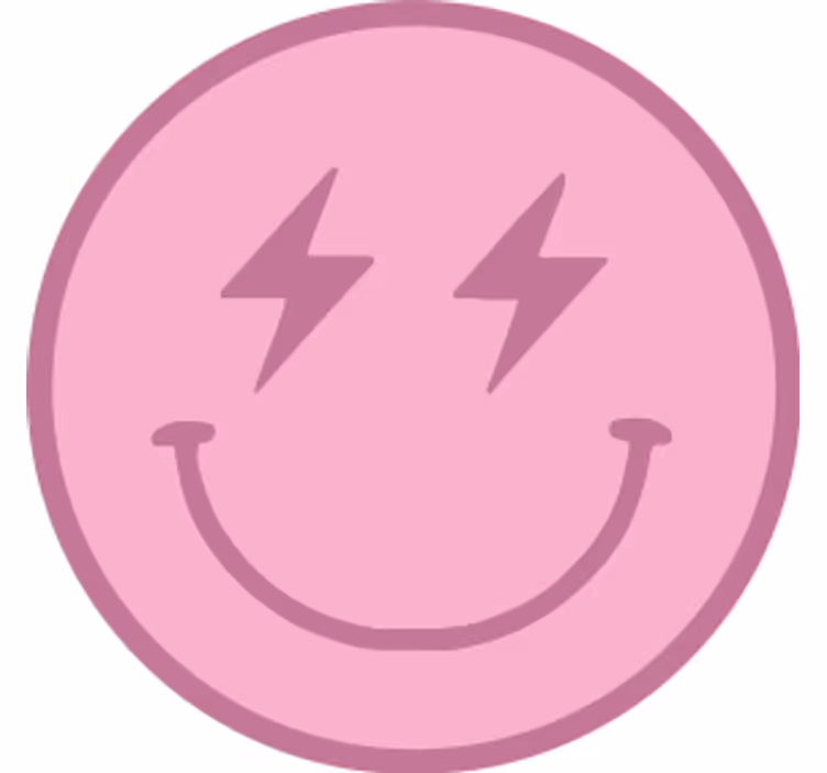 Dessous de verre geek Émblème souriant rose ludique - TenStickers