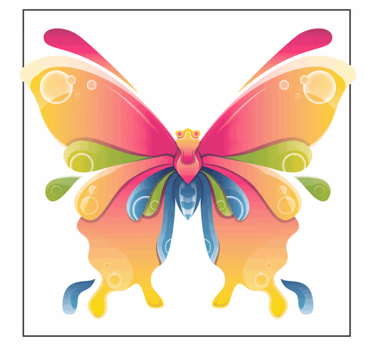 Dessous de verre geek œuvre colorée de papillon - TenStickers