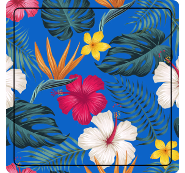Dessous de verre en sticker à sticker floral coloré - TenStickers