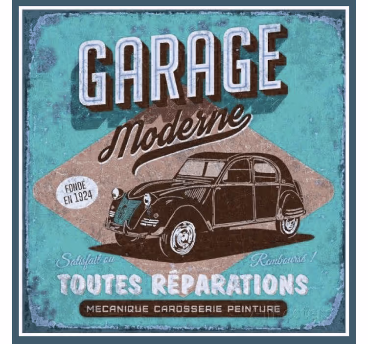 Dessous de verre vintage Voiture ancienne - TenStickers