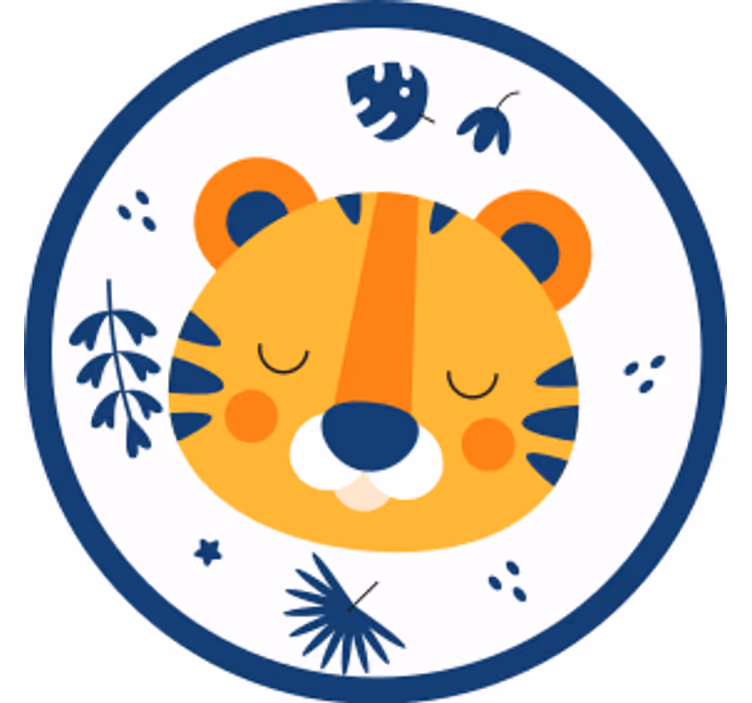 Dessous de verre geek tête de tigre mignonne - TenStickers